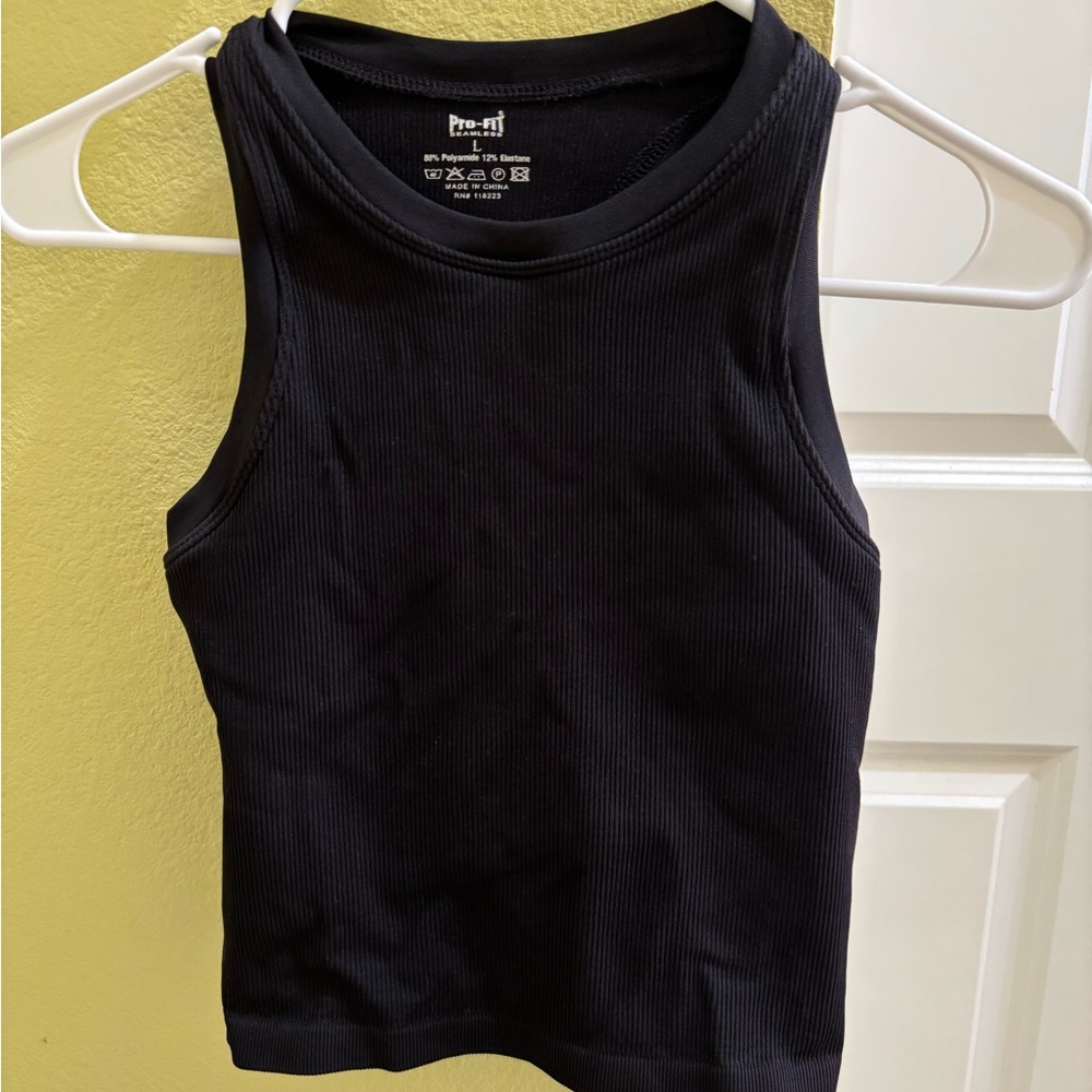 Black Ribbed Tank Top